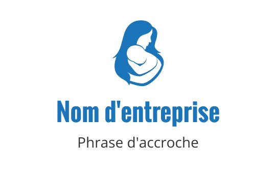 Design de logo élégant avec une silhouette de mère et enfant en bleu