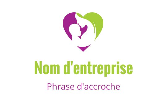 Logo en forme de cœur avec silhouette d'un parent et d'un enfant en couleurs vives