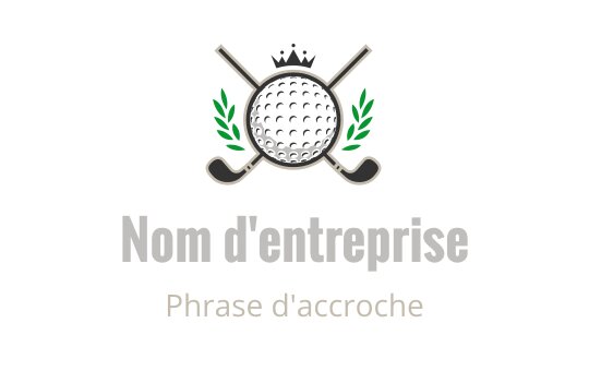 Design de logo de golf élégant avec une balle et des clubs croisés
