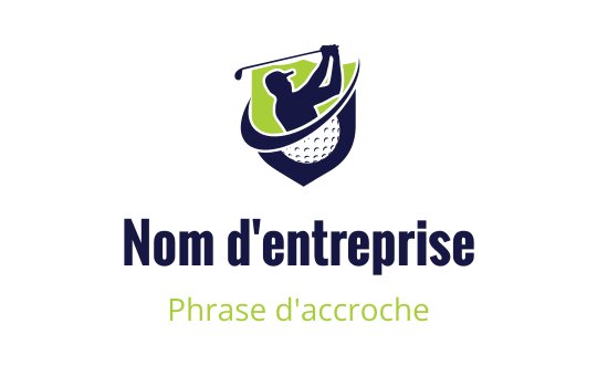 Logo de golf dynamique avec un golfeur en action dans une forme de bouclier