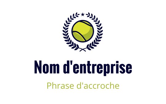 Logo de tennis moderne avec une balle jaune et une couronne de laurier