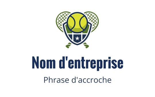 Logo ludique avec une raquette de tennis et une balle aux couleurs vives