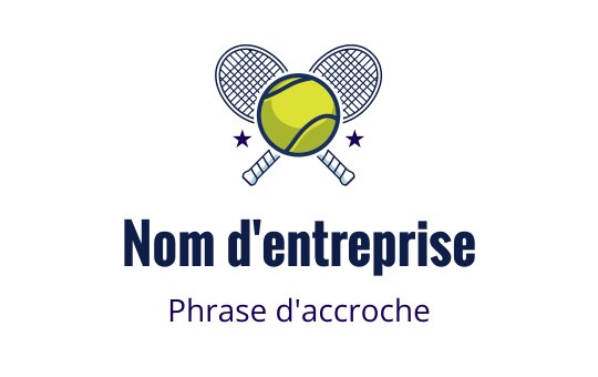 Logo de tennis moderne avec des raquettes croisées et une balle jaune