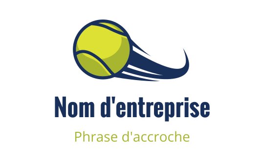 Logo de balle de tennis dynamique avec des lignes de mouvement en bleu et jaune