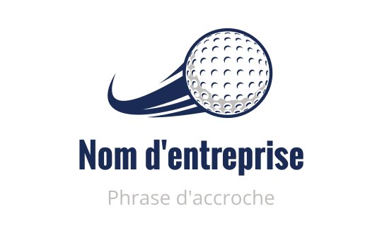 Logo de balle de golf dynamique avec des lignes de mouvement en bleu et blanc