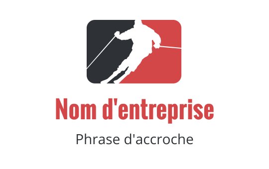 Design de logo dynamique avec la silhouette d'un skieur en action
