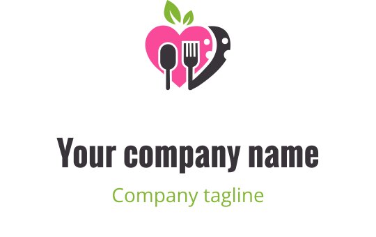 Design de logo moderne avec une feuille stylisée en gris, rose et lime