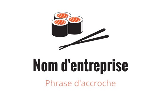 Logo de sushi avec trois rouleaux et des baguettes