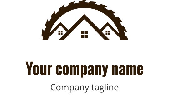 Design de logo moderne avec des maisons stylisées et un élément de scie circulaire