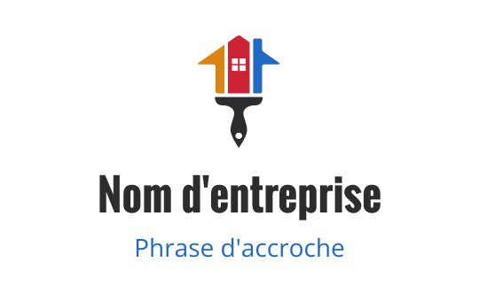 Logo de maison coloré avec un pinceau et des éléments de toit vibrants