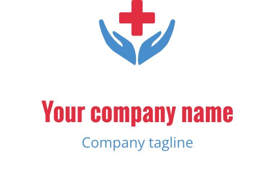Logo de mains bienveillantes avec une croix rouge au-dessus