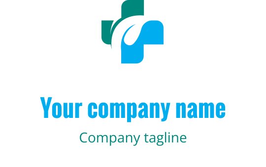 Design de logo moderne avec une croix stylisée et des lignes fluides en teal
