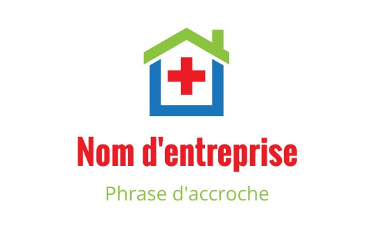 Logo de maison coloré avec une croix rouge et un toit vert