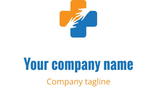 Design de logo moderne avec une croix colorée et des éléments de vague dynamiques
