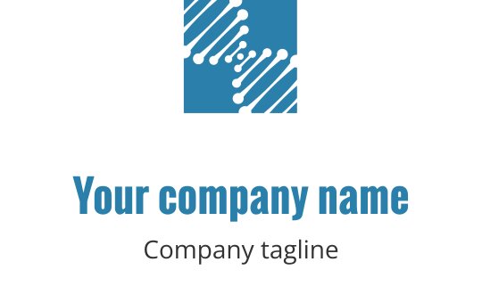 Logo en teal avec des brins d'ADN entrelacés dans un style moderne