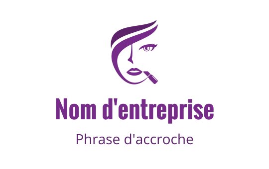 Logo élégant violet avec un visage de femme stylisé et des cheveux flottants