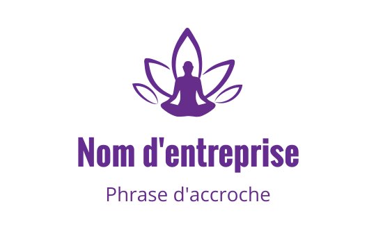 Logo de lotus violet serein avec une figure en méditation