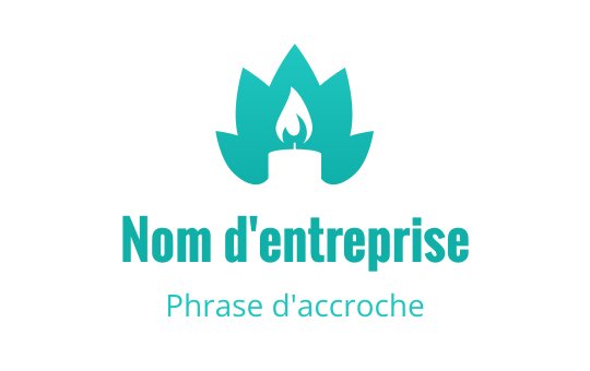 Logo moderne en teal avec une flamme et des feuilles stylisées