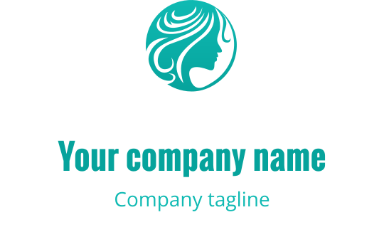Design de logo élégant avec la silhouette d'une femme aux cheveux flottants