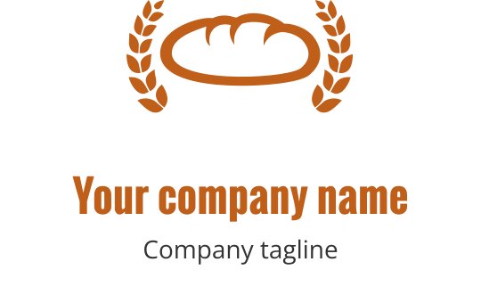 Logo design rustique marron avec un pain stylisé