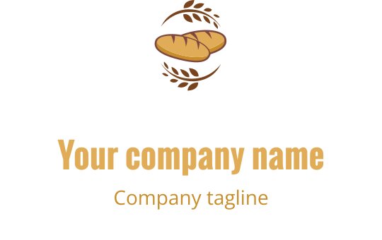 Design de logo élégant avec un pain stylisé en marron et or