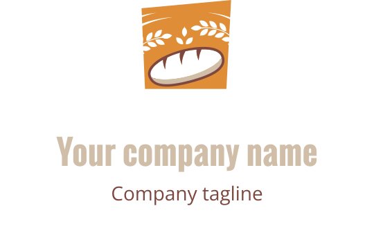 Design de logo élégant avec un pain stylisé en or et marron