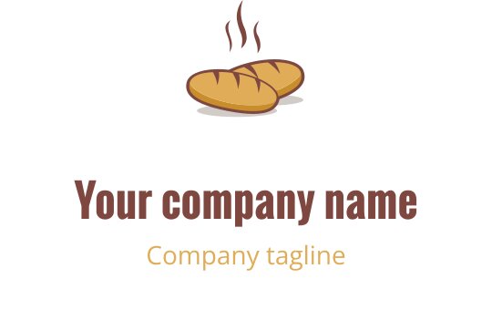 Design de logo élégant avec un pain stylisé dans des couleurs chaudes