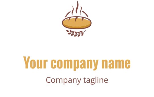 Design de logo élégant avec un pain stylisé en marron et or
