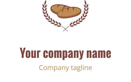Design de logo élégant avec un pain stylisé en marron et or