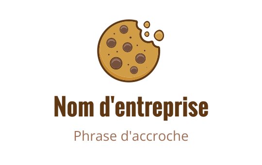 Logo de biscuit ludique avec des pépites de chocolat et une bouchée enlevée