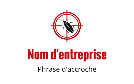 Logo audacieux avec une blatte à l'intérieur d'un cercle rouge