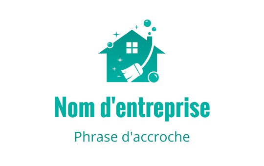 Logo de maison épuré avec une maison et des outils de nettoyage
