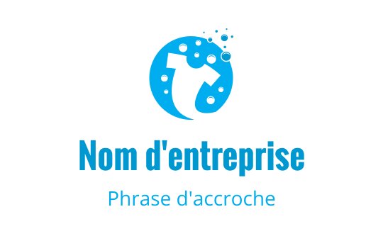 Logo moderne bleu avec une chemise stylisée et des bulles