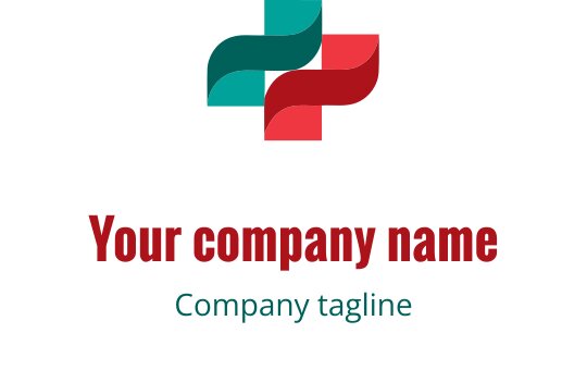 Logo audacieux avec des formes géométriques teal et bordeaux