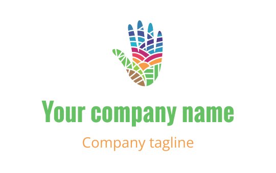 Logo coloré avec des motifs vibrants et semblables à une mosaïque