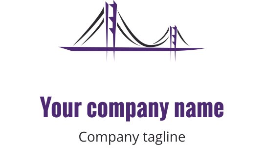 Logo moderne gris et violet avec des formes géométriques abstraites