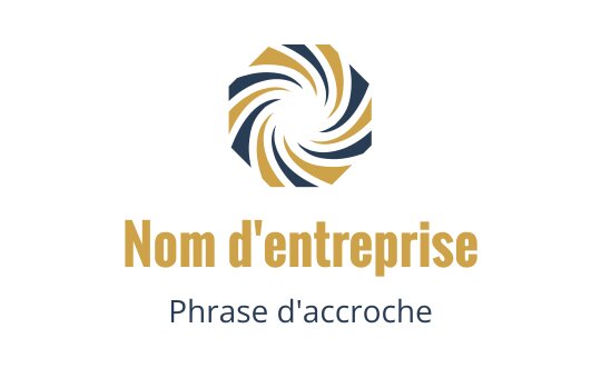 Design de logo moderne en bleu et or avec des tourbillons