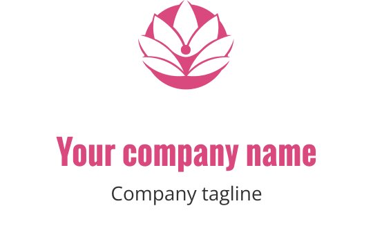 Design de logo élégant de lotus rose avec des pétales superposés