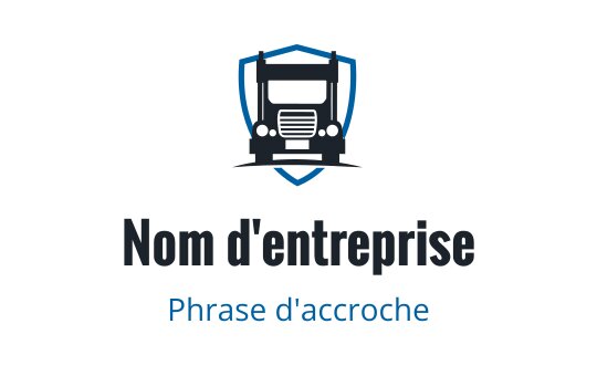 Logo de camion audacieux avec un blason et des accents bleus