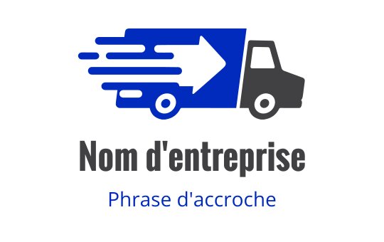 Logo de camion de livraison dynamique avec des lignes de mouvement et des accents bleus