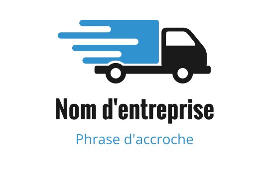 Logo de camion de livraison dynamique avec des lignes de mouvement en bleu