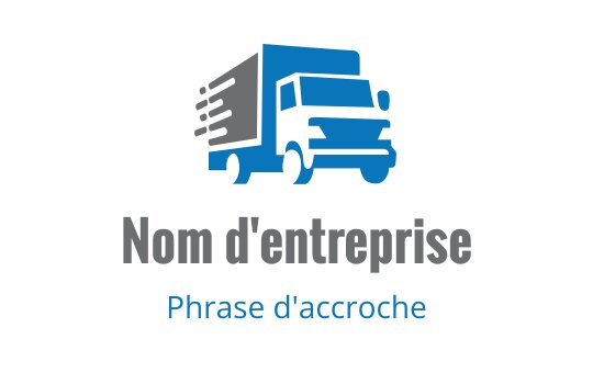 Logo de camion de livraison bleu audacieux avec des lignes de mouvement dynamiques