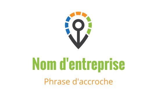 Logo de pin de localisation moderne avec des couleurs vives et une typographie audacieuse