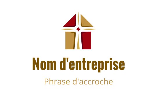 Design de logo moderne avec une forme géométrique en rouge et or