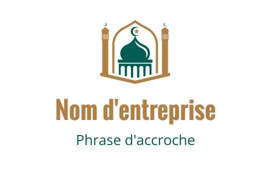 Design de logo de mosquée élégant avec un dôme vert et des accents dorés