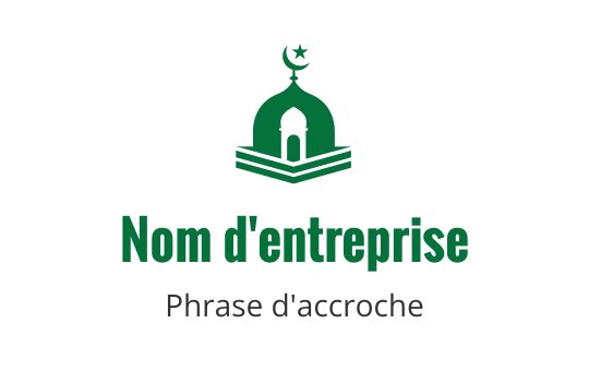 Logo design de dôme vert avec un motif de croissant et d'étoile