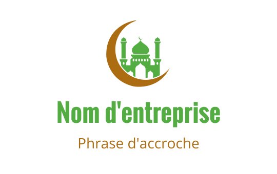 Design de logo de mosquée élégant avec un croissant et des accents verts