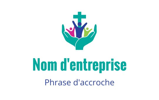 Logo coloré représentant des mains soutenant des figures diverses et une croix