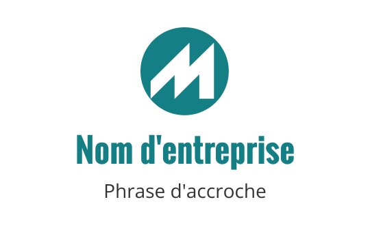 Logo moderne en bleu sarcelle avec une lettre M stylisée en noir