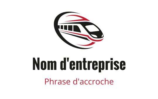 Design de logo de train élégant avec des accents rouges dynamiques et des lignes modernes